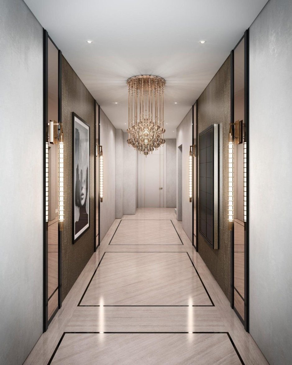 Большой коридор в квартире дизайн