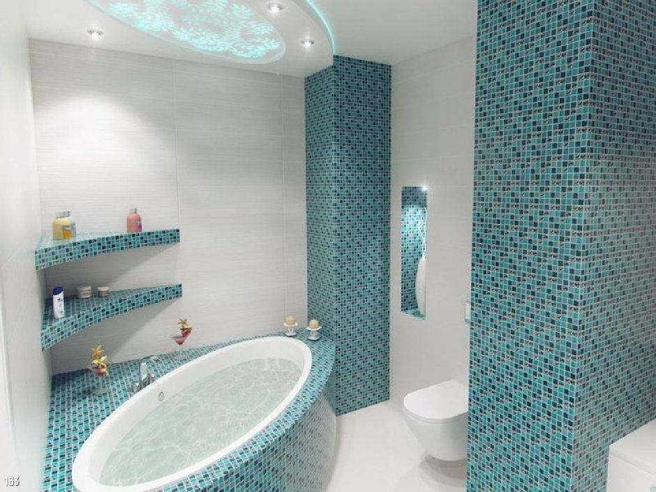 Мозаика в ванной комнате дизайн (60 фото)