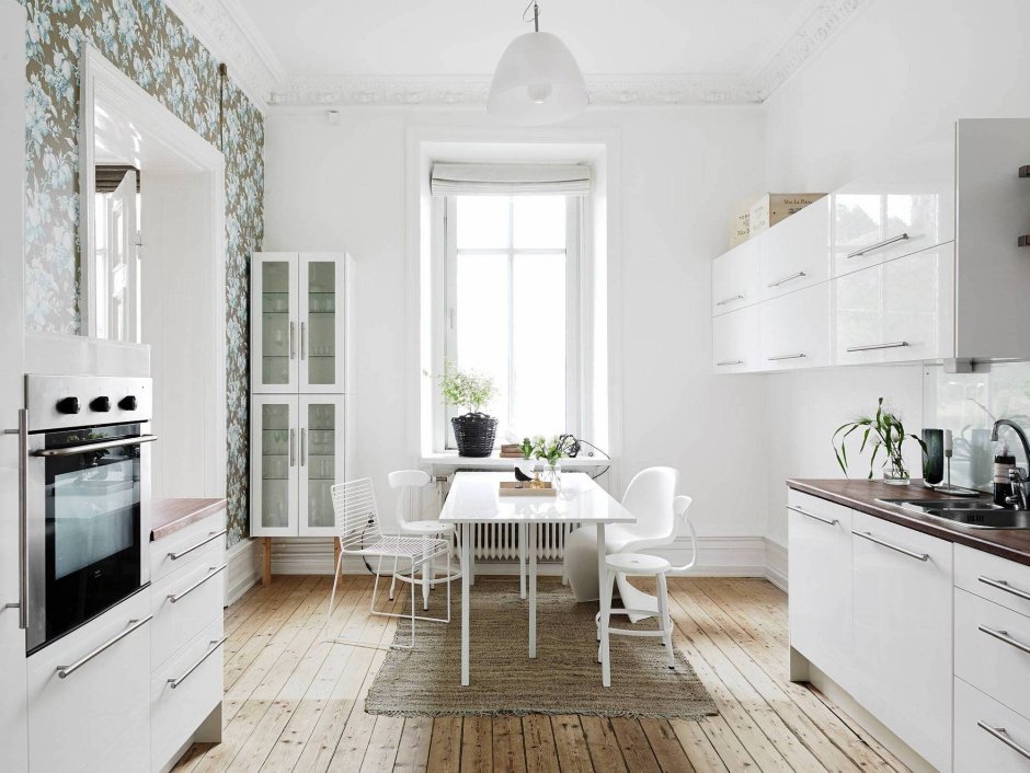 Кухня в скандинавском стиле белая