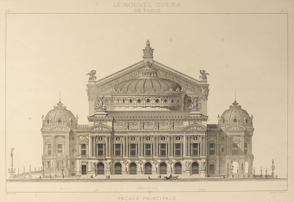 Опера Гарнье в Париже чертежи