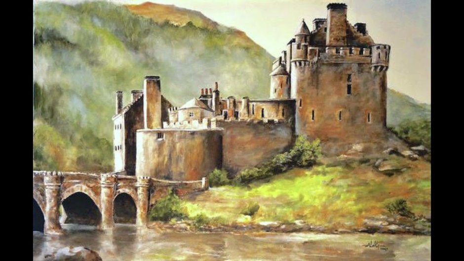 Акварель замки Уэльса