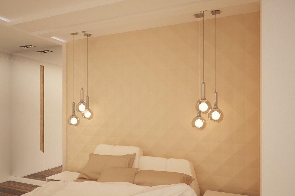 Светильники над кроватью в спальне размещение подвесные