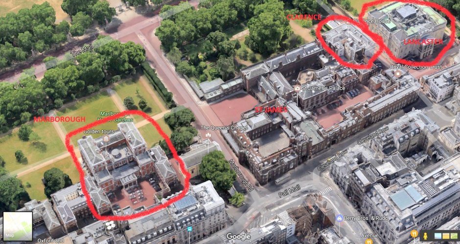 План Кенсингтонского дворца в Лондоне