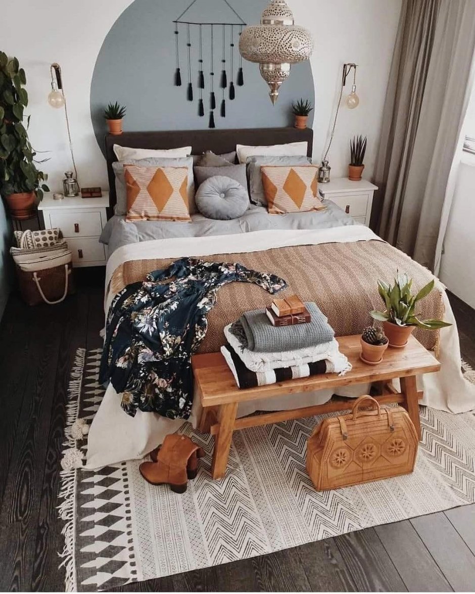 Спальня стиль бохемиан Шик