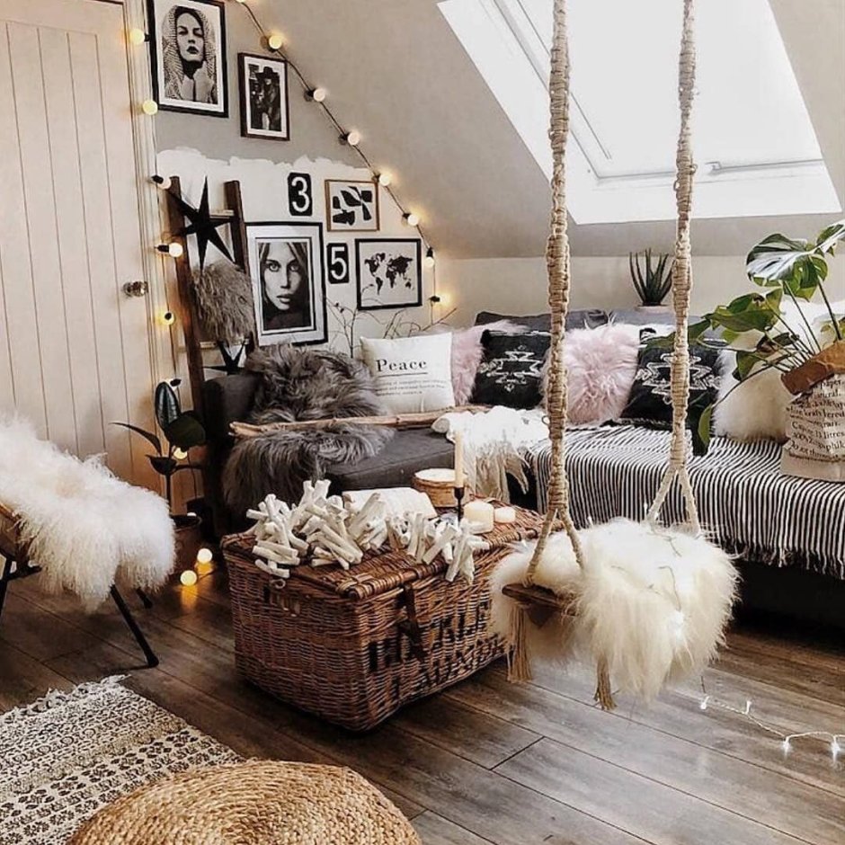 Сканди бохо интерьер