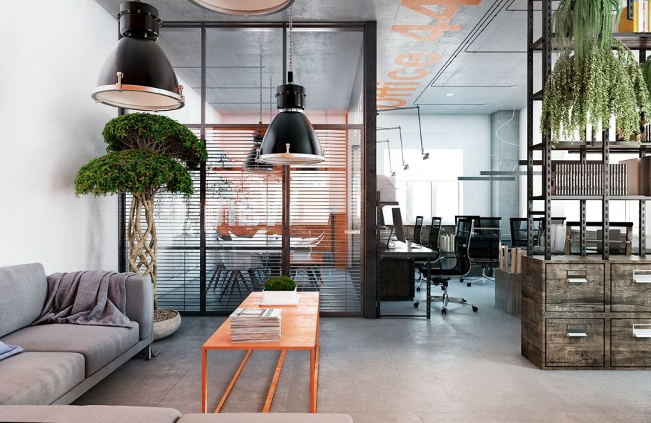 Уютный лофт в интерьере офиса