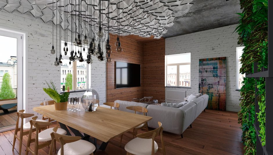 Экостиль с лофтом