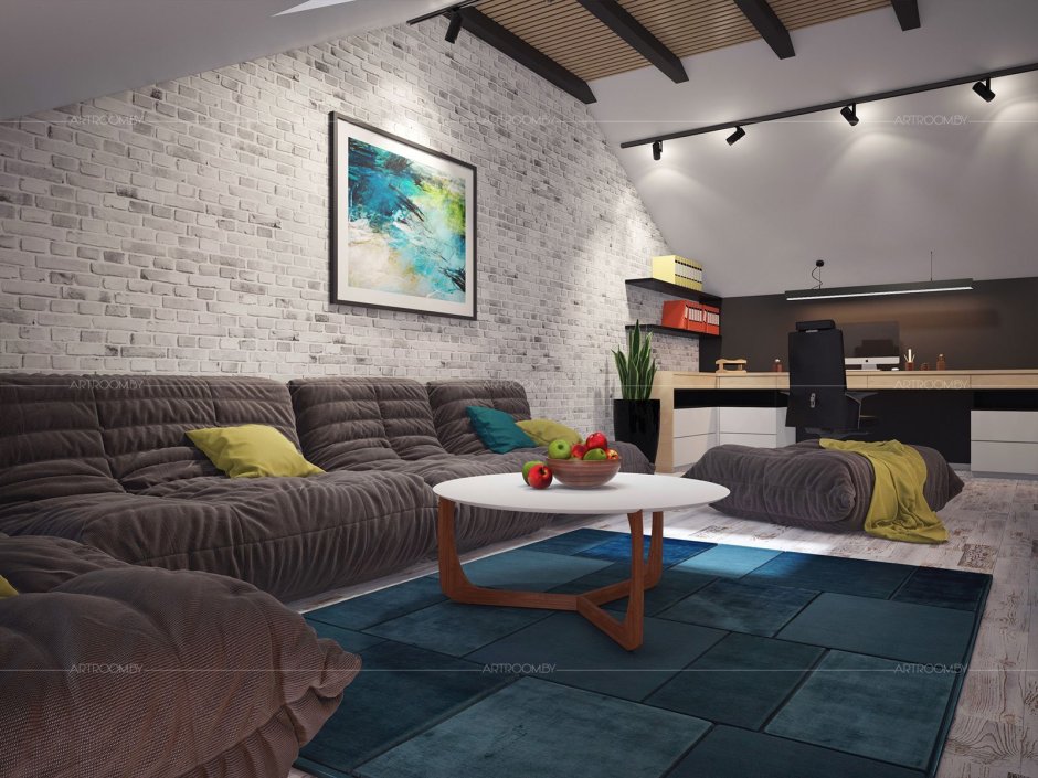 Комната отдыха в стиле лофт