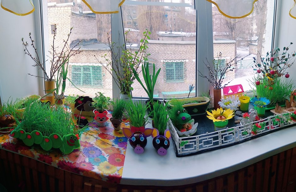 Мини огород на окне в детском саду