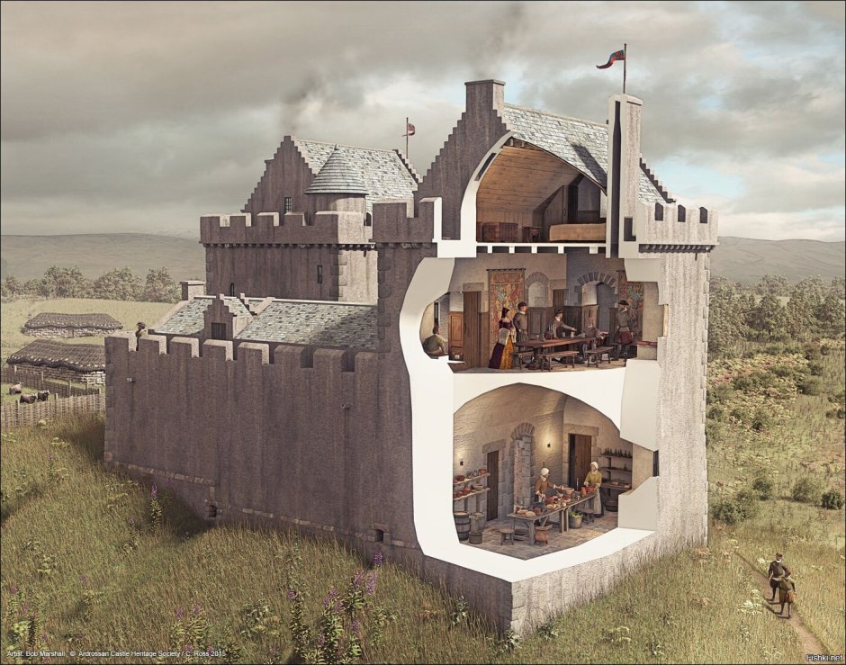 Средневековый замок 3д реконструкции
