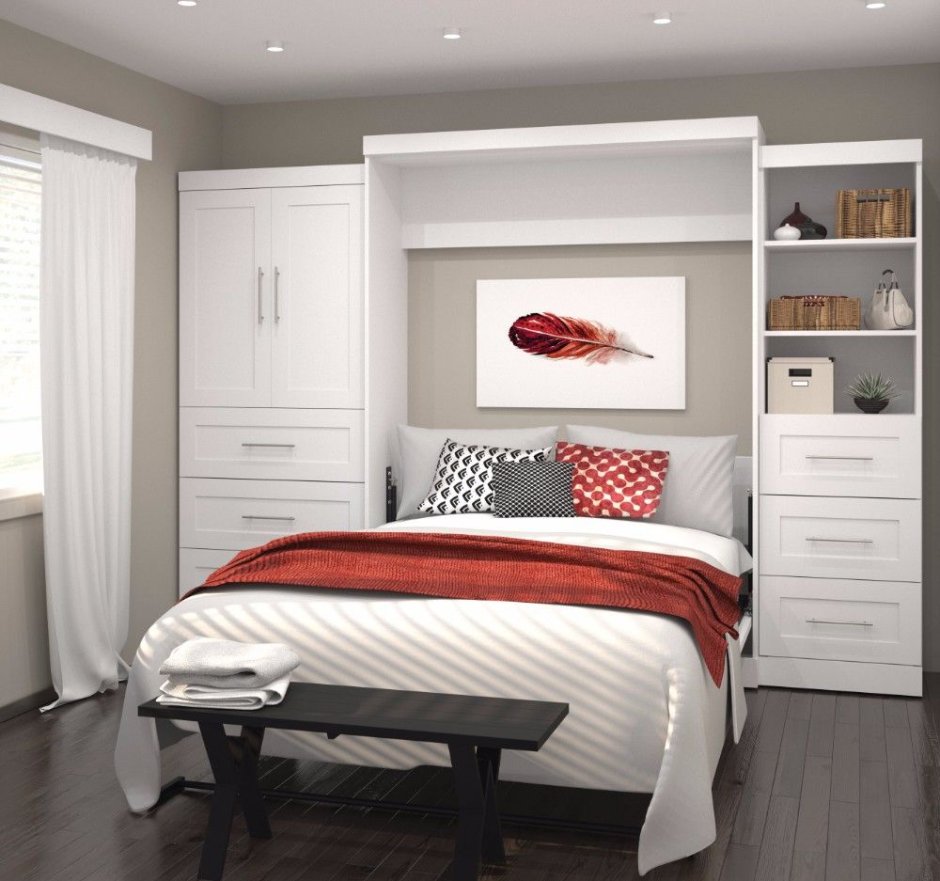 Кровать со встроенными шкафами