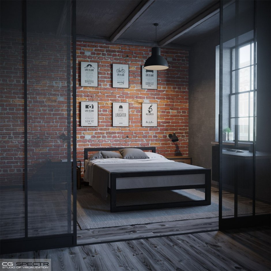 Кровать в стиле лофт Loft Wood Studio