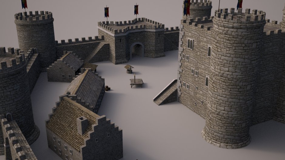 Замок в 3d 3d Max