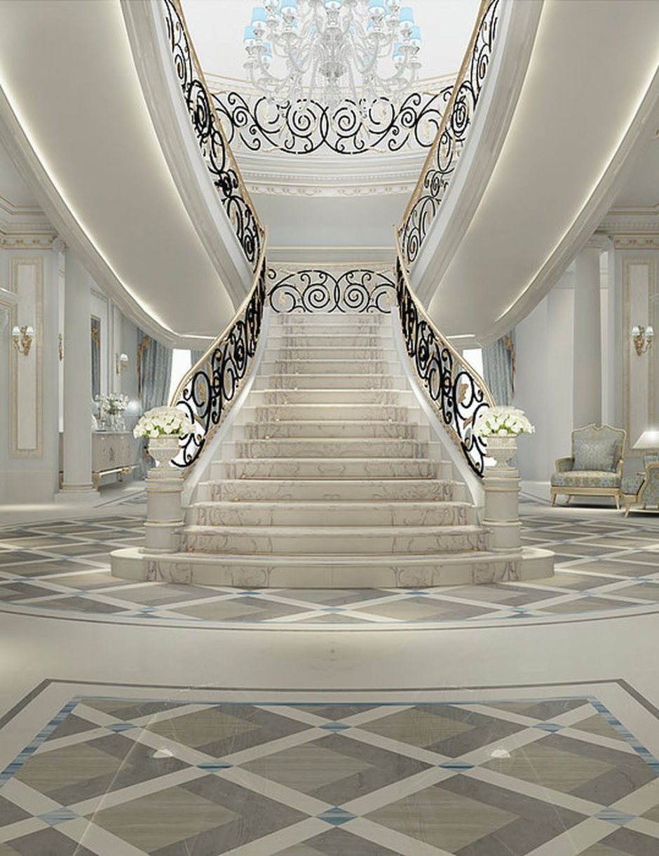 Декор вдоль лестницы