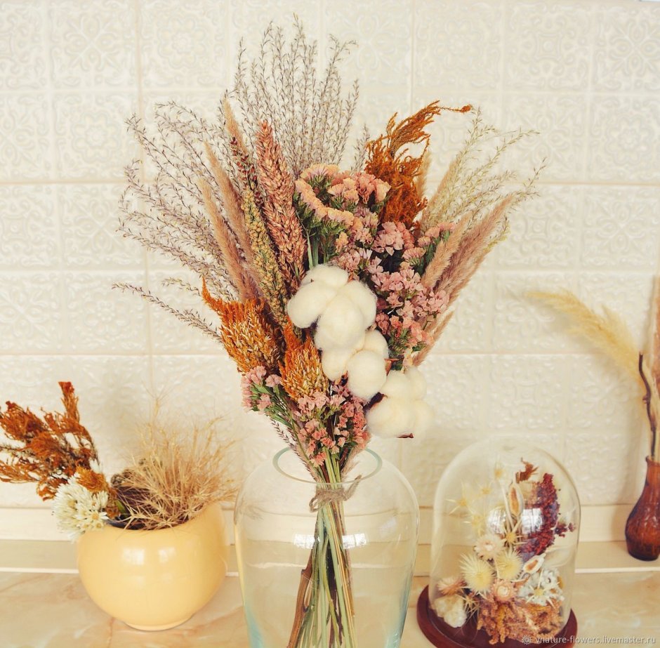 Сухоцветы декор стола в квартире