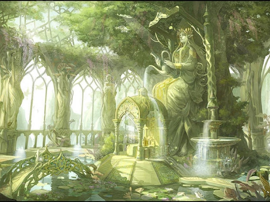 Эльфийский дворец интерьер фэнтези
