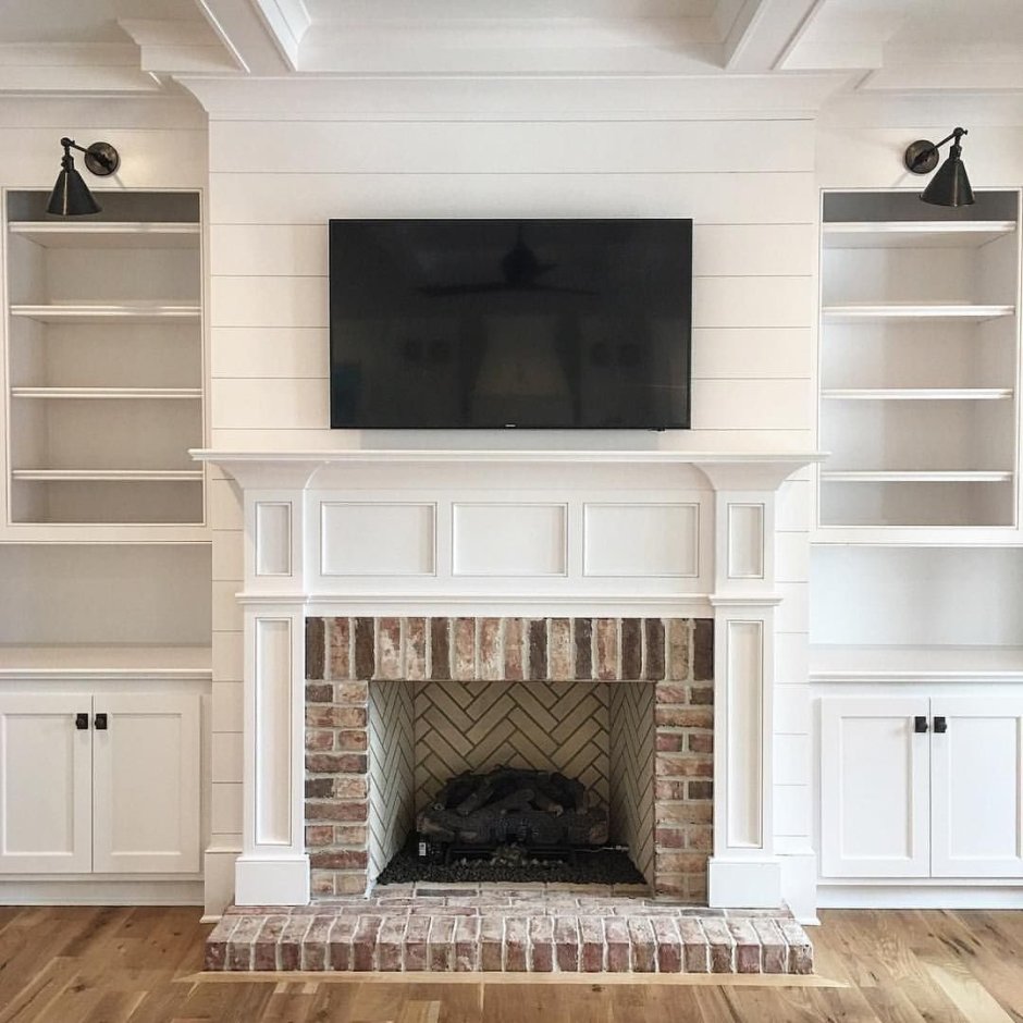 Marble Accent Wall above the Fireplace