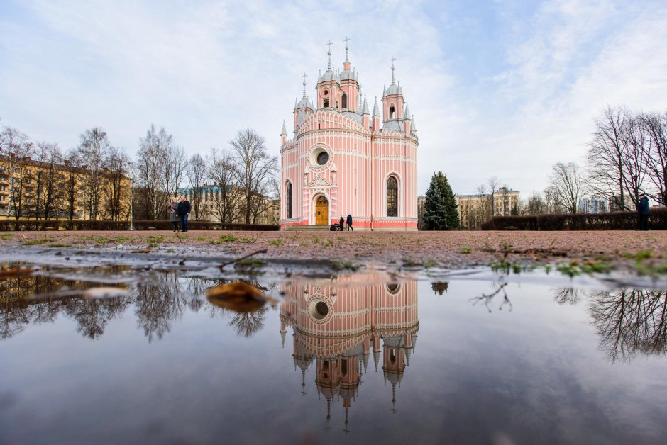 Чесменская Церковь в Санкт-Петербурге вид сверху