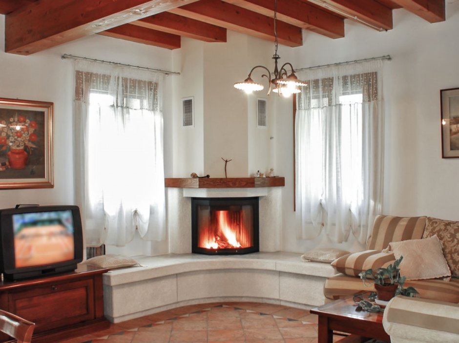 Marble Accent Wall above the Fireplace