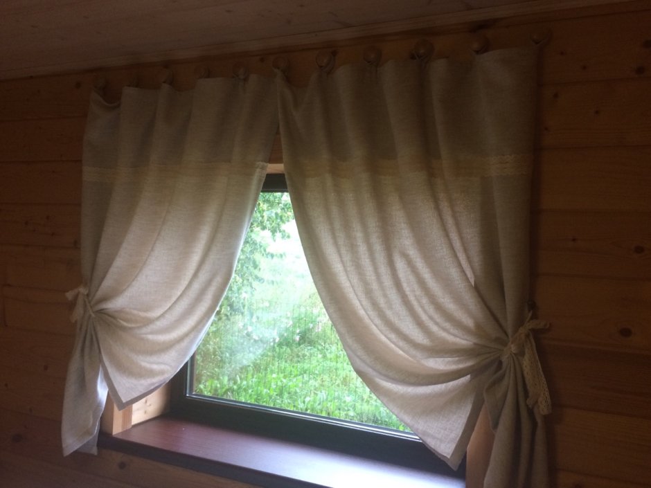 Шторки в баню на окно