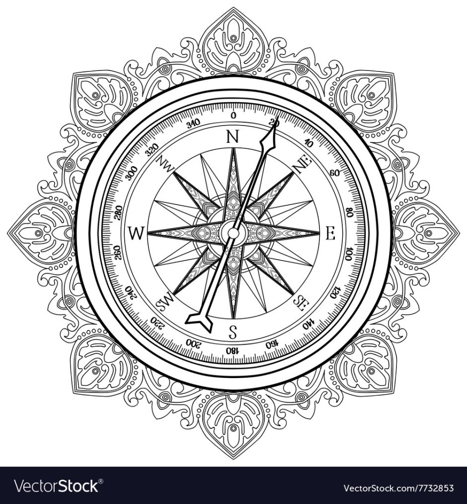 Схематичный рисунок компаса