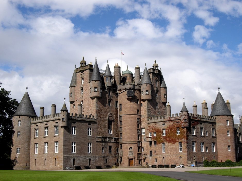 Гравюра Lori архитектура. Замок Глэмис в Шотландии (гр-444) серебристая основа
