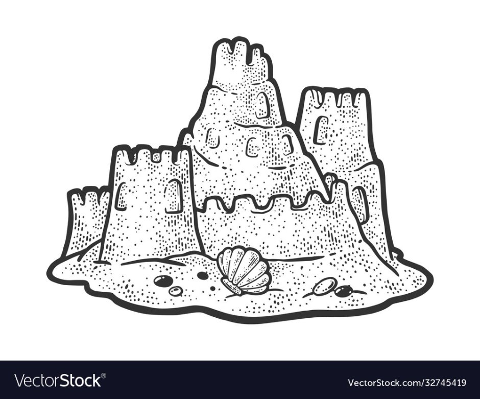 Торт песочный замок