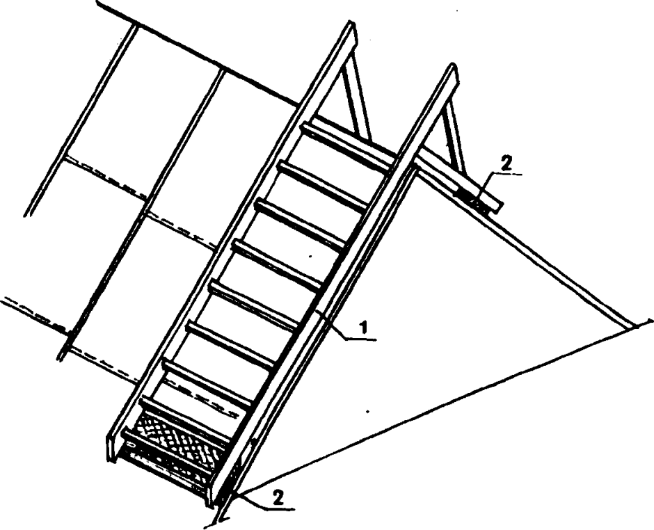 Лестница для шиферной крыши чертеж