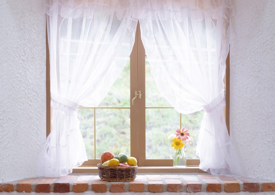 Тюль на кухонное окно