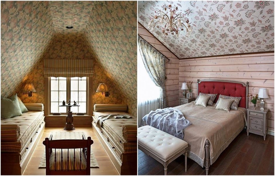 Спальня на мансарде в стиле Прованс