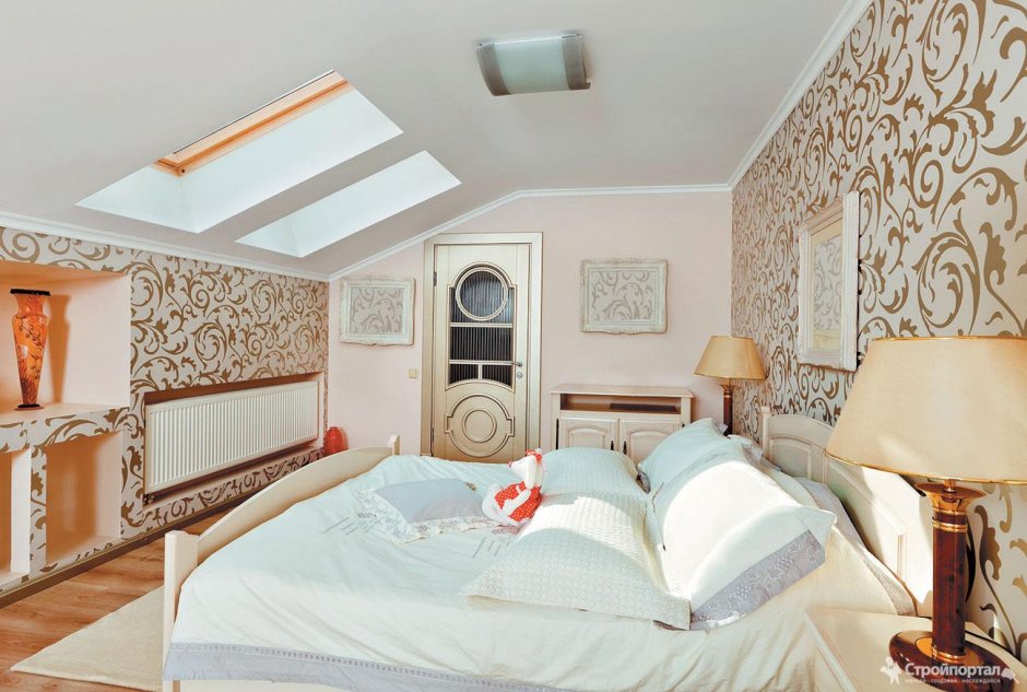 Спальни на мансарде в английском стиле