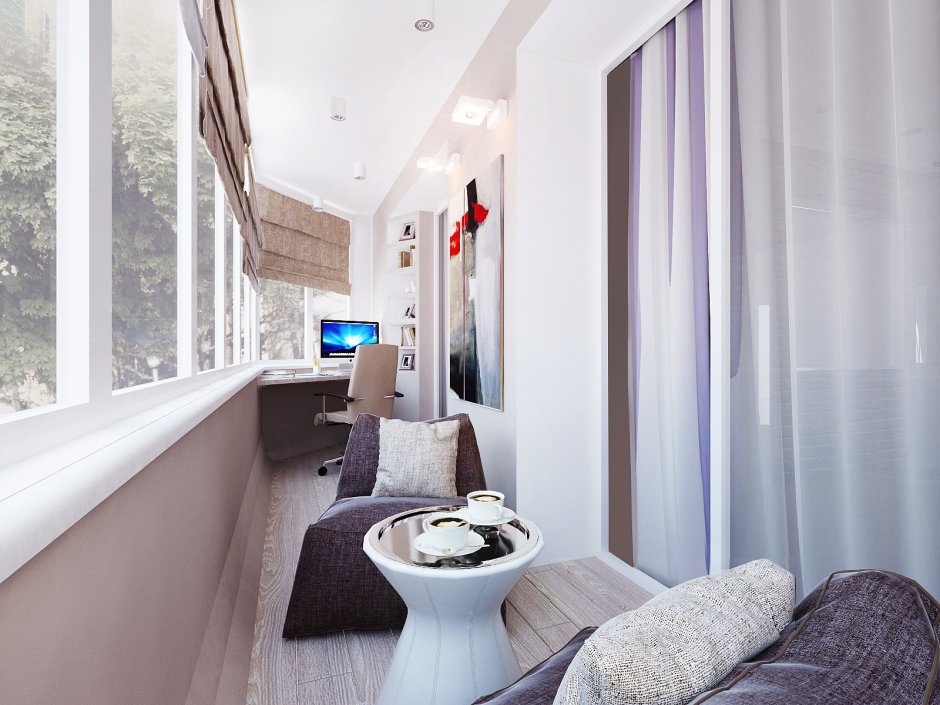 Интерьер двухкомнатной квартиры с утепленным балконом