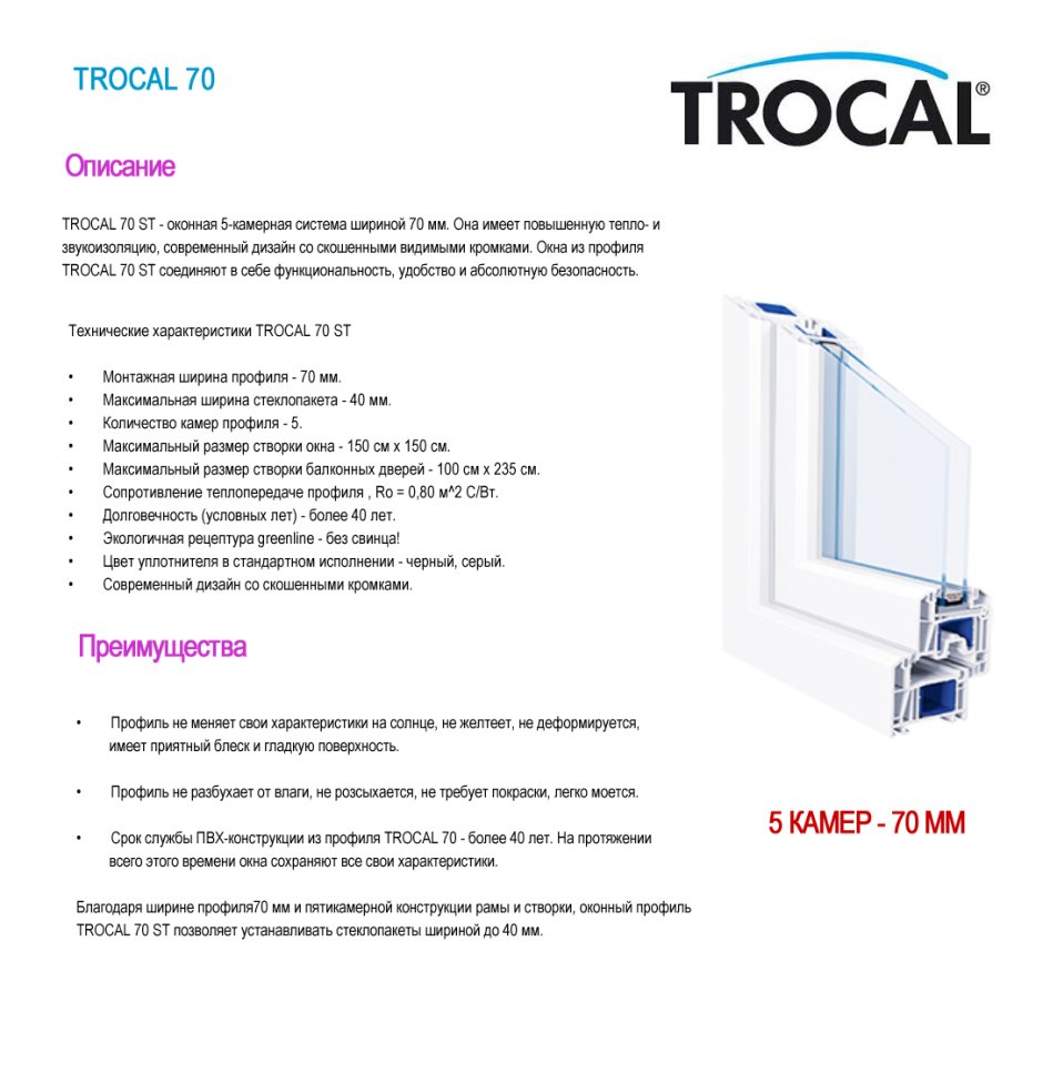 Трокаль профиль технические характеристики