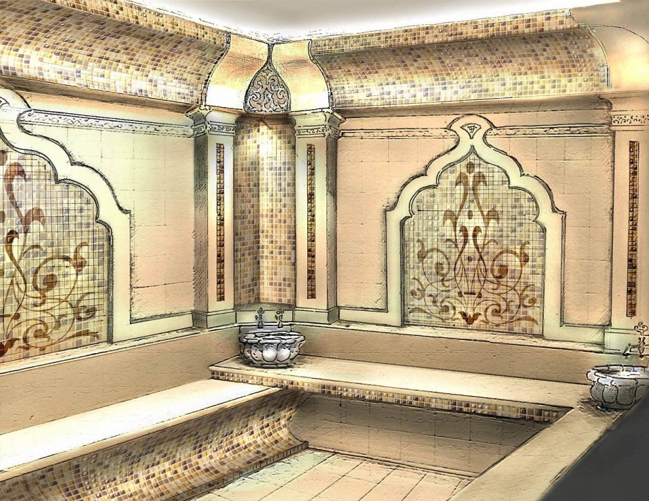 Интерьер хамама в Восточном стиле