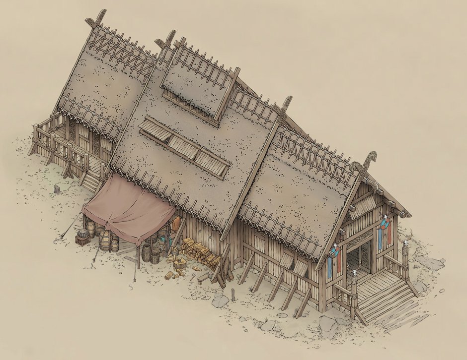 Макет средневековой деревни