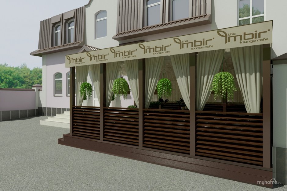 Кафе фасады с террасой