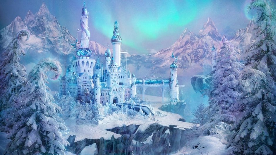 Ледяной сказочный замок снежной королевы