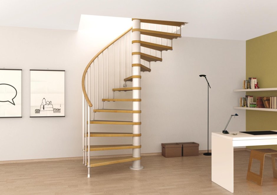 Декоративная винтовая лестница в интерьере