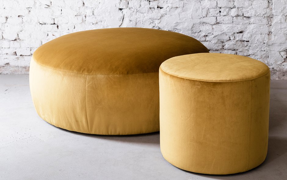 Пуф "круглый" d35*н30 желтый