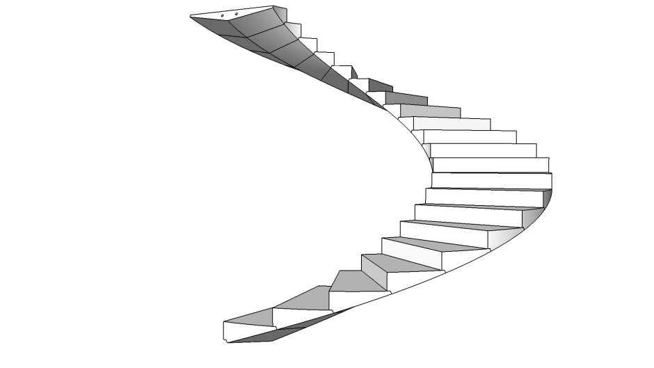 Модульная лестница с поворотом на 180 и площадками