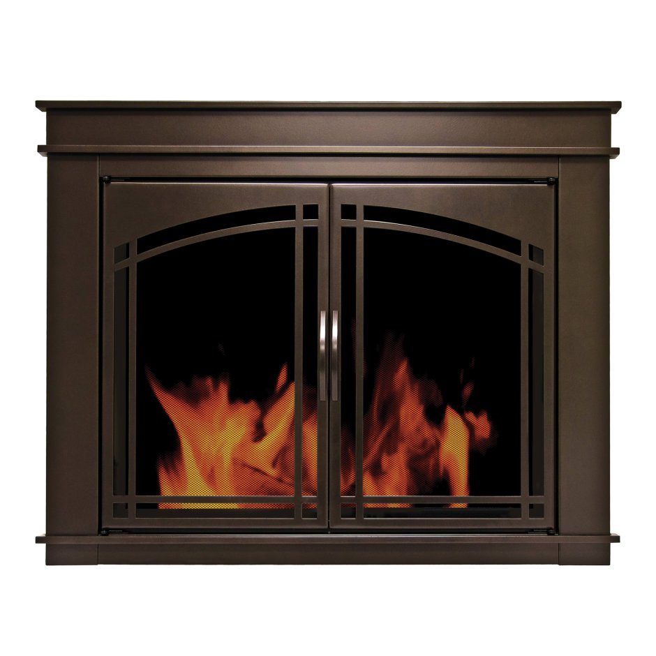 Belmont Fireplace Glass Door in Antique Brass finish