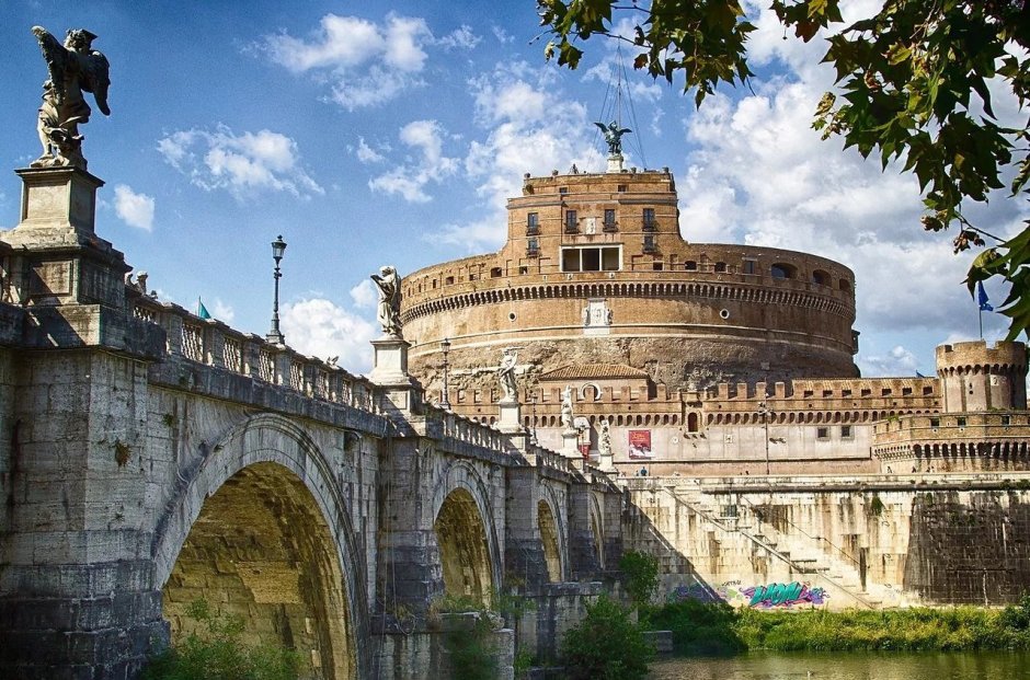 Рим мосты возле замка Святого ангела