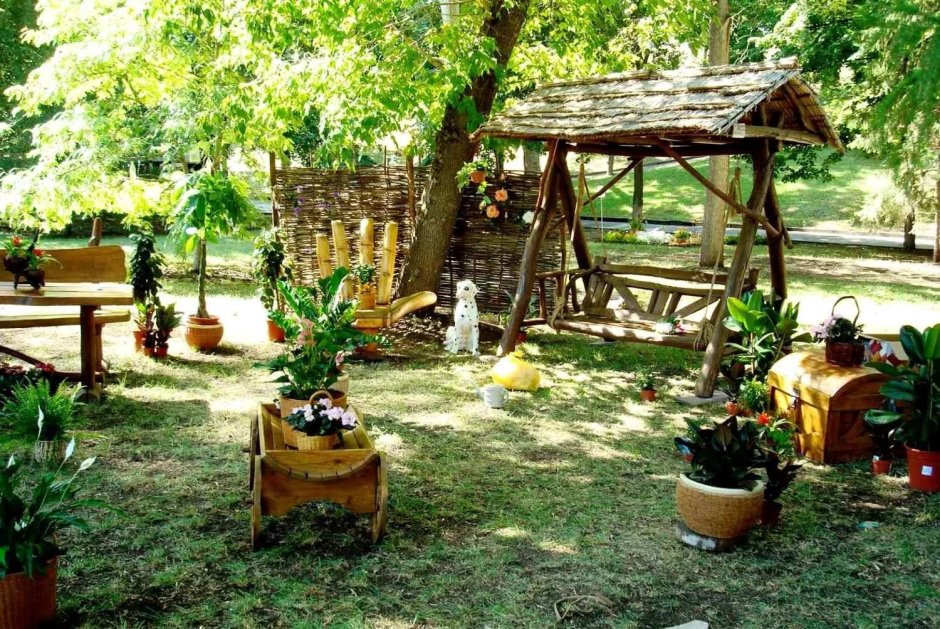 Сад в стиле Кантри деревенский ландшафтный