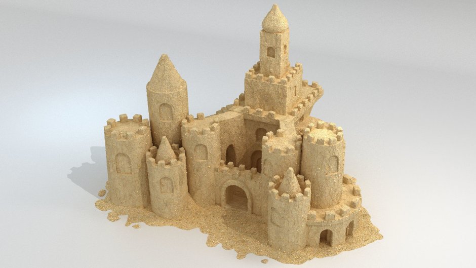 Песочный замок на белом фоне