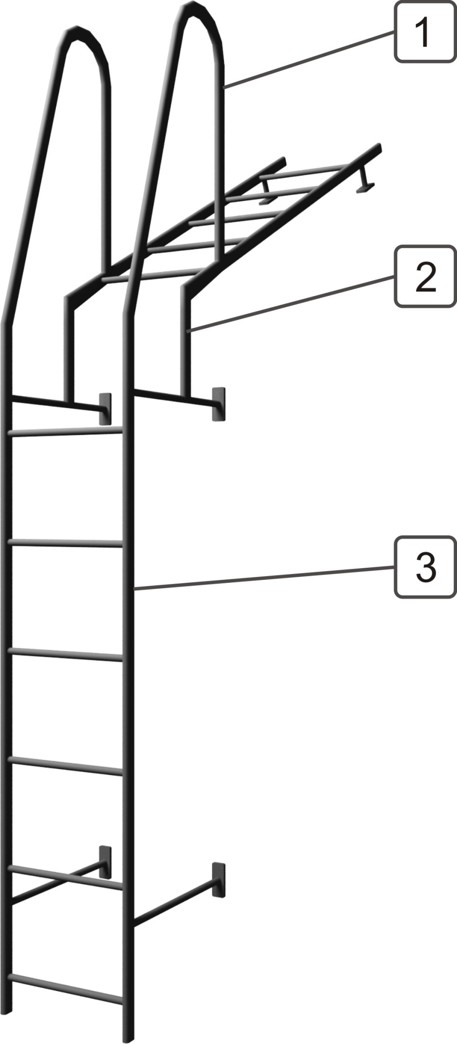 Комплект лестница кровельная Borge 1,8 м
