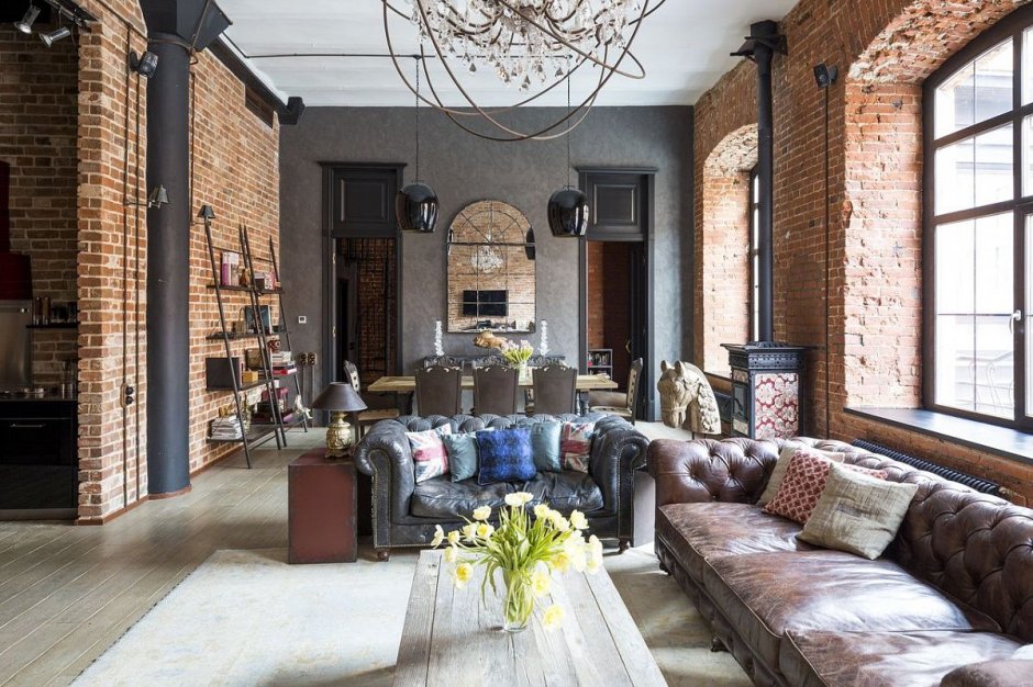 Интерьеры в стиле Loft изысканный