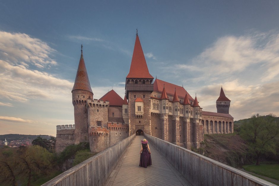 Замок Корвинов в Румынии Городке Хунедоара
