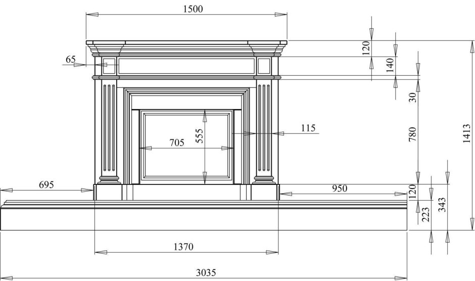 Fireplace камин razmeri