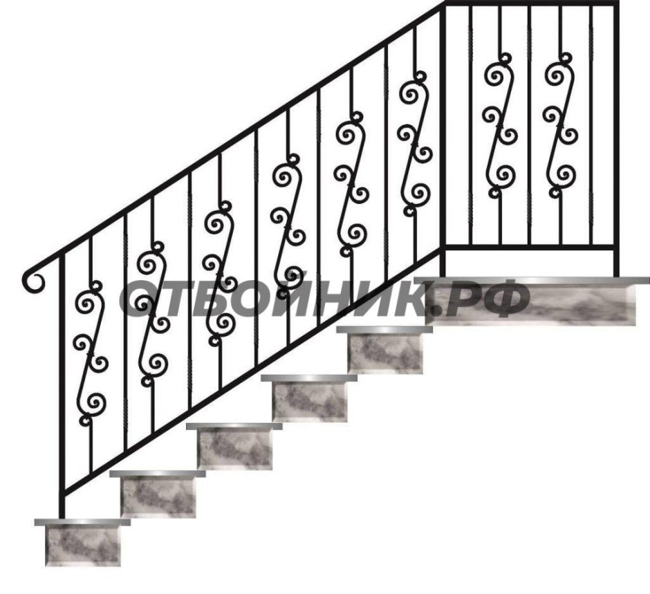 Обшивка ДСП металлических перил на лестнице