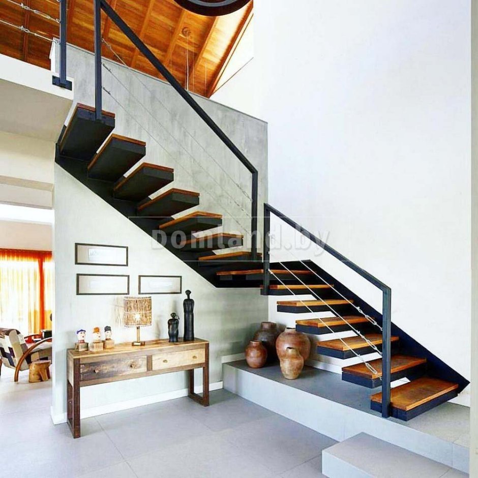 Бетонная лестница в стиле лофт